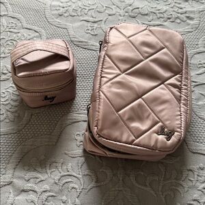 Lug Hover Quilted Cosmetic Bag & Mini Swizzle Jewelry Case in Sand Taupe